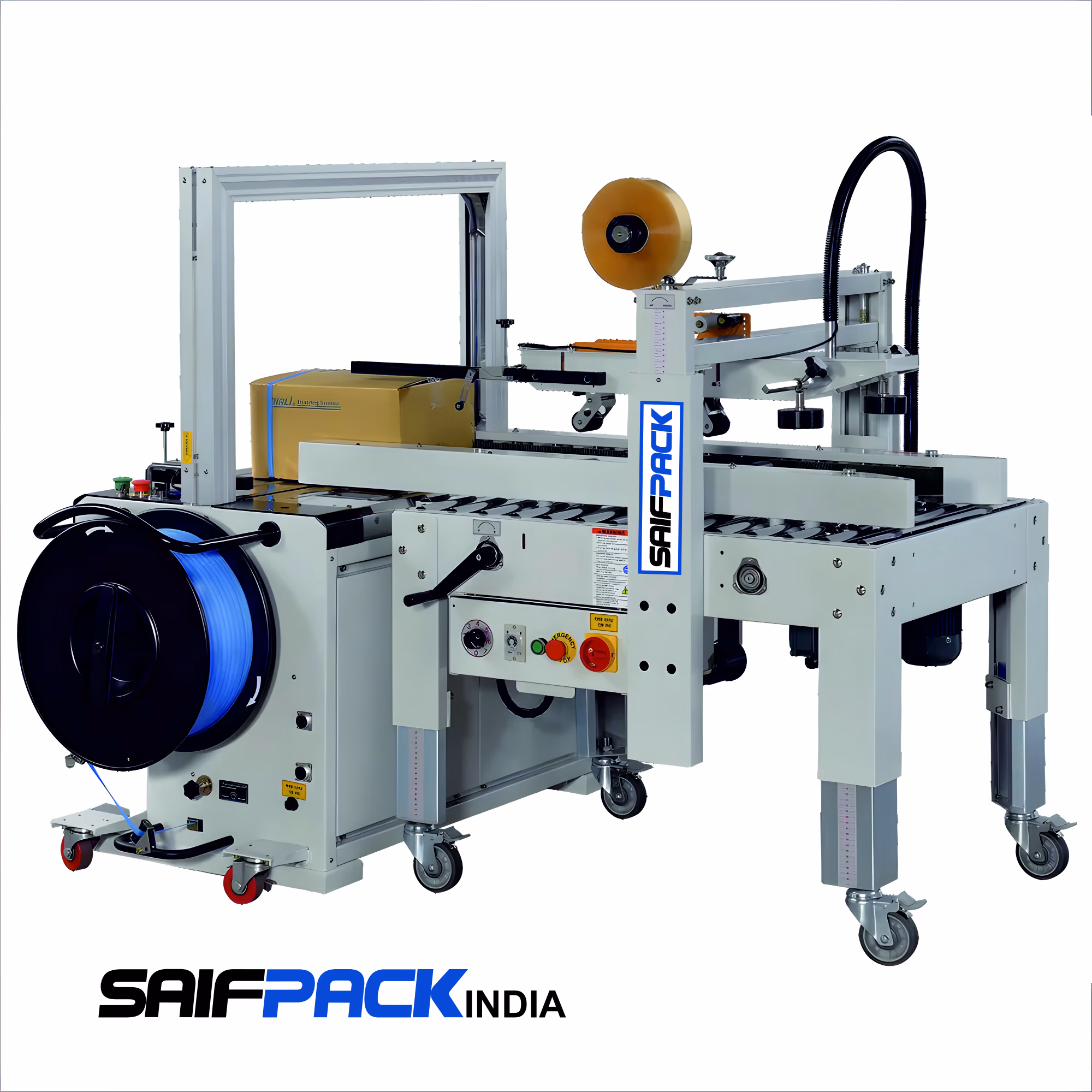 Carton Sealer With Automatic Strapping Machine (Combo) Product Code : SP CX2EX